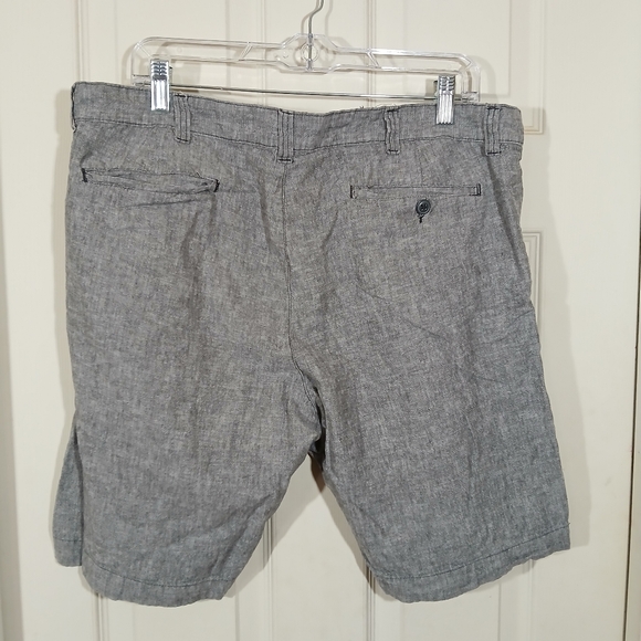 Bruno Gray Washable Linen Flat Front Shorts - Picture 12 of 13